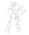 Wireframe of Renfield's old model.