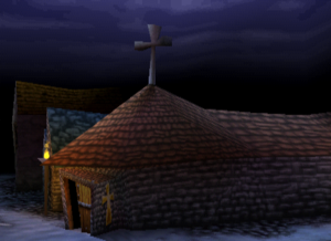 MediEvil1998-SleepingVillageChurchSide-Screenshot.png